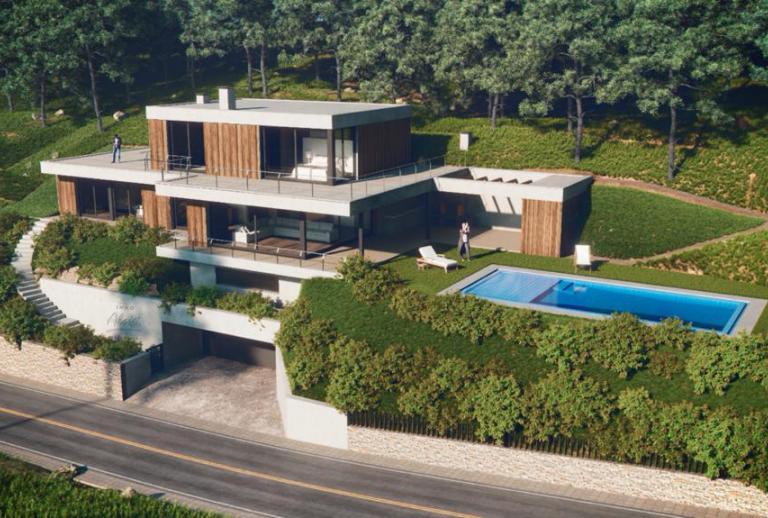 Luxe villa in aanbouw met zeezicht in Sa Riera Begur